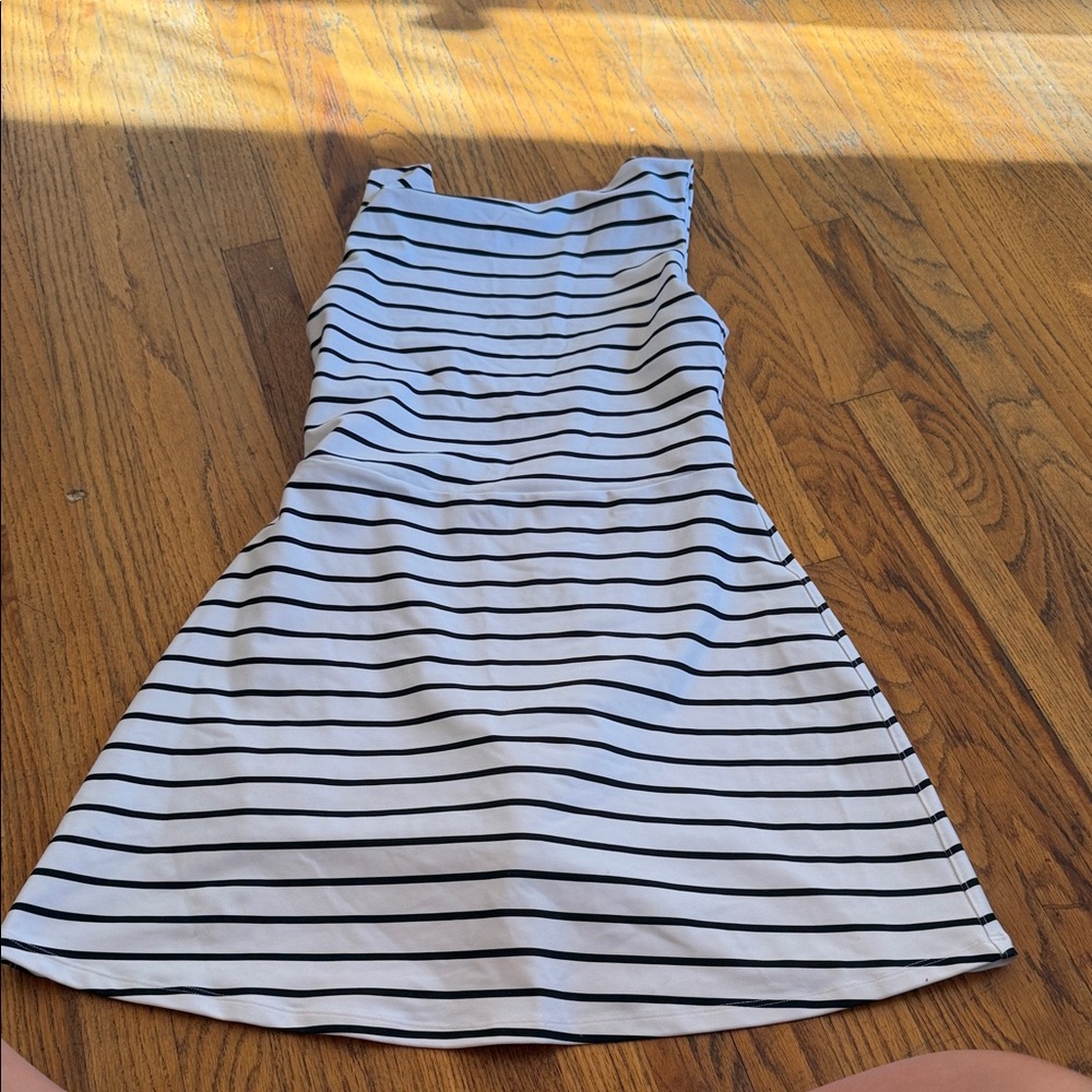 Abercrombie & Fitch Black and White Striped Mini Dress